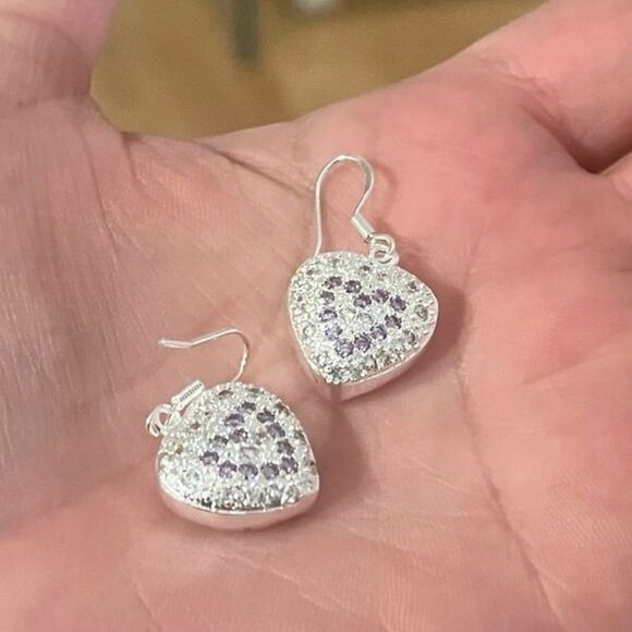 The Dangling Puff Heart earrings in 925 and cubic zirconia - Picture 7 of 7